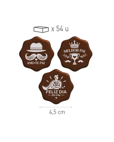 428188 - PLACA CHOCOLATE NEGRO DIA DO PAI (54 UNID)