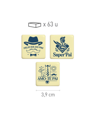 428187 - PLACA CHOCOLATE BRANCO DIA DO PAI (63 UNID)