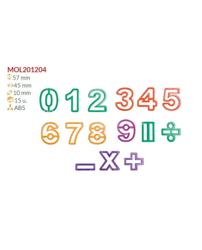 MOL201204 - MOLDE DE NUMEROS PLÁSTICO 15UN