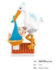 NO0180 - CEGONHA COM BEBÉ AZUL