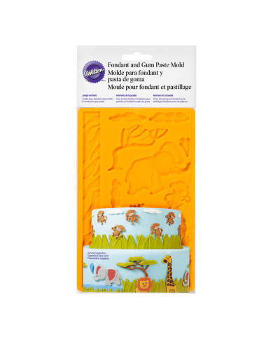 WILT000029 - MOLDE SILICONE ANIMAIS DA SELVA P/ FONDANT E PASTAS