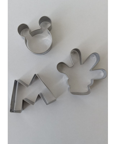 CORTANTE BOLACHA  MICKEY Nº 2 7 CM ( LUVA, LETRA M, MICKEY)