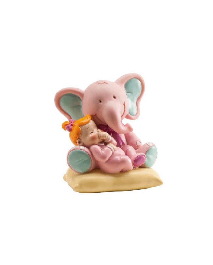 310109 - ELEFANTE C/BÉBÉ ROSA 10CM