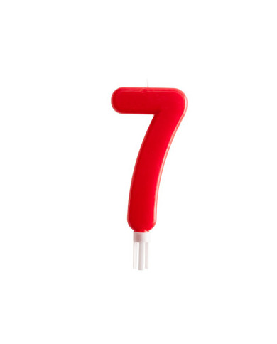 VELA VERMELHA 15CM Nº 7 - 345284