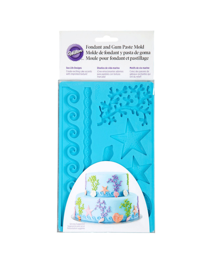 WILT000025 - MOLDE SILICONE FORMAS MARINHAS P/ FONDANT E PASTAS