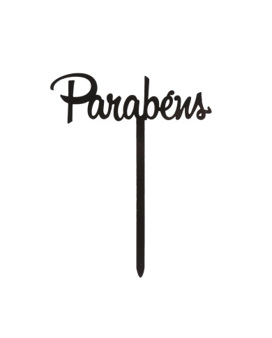 354173- CAKE TOPPERS PARABÉNS NEGRO 11X14CM