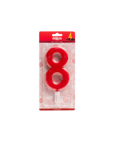 VELA VERMELHA 15CM Nº 8 - 345285