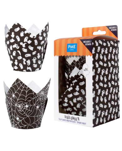 HW24MC034 - TULIPAS MUFFIN HALLOWEEN NOITE ASSUSTADORA  (CONJ 24)