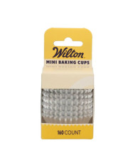 DE84645 - MINI CÁPSULAS METALIZADAS  PRATA WILTON (160 UNID)