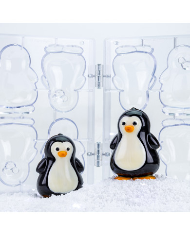 21SR110G - CONJ 2 MOLDES 3D PINGUIM 3D MOLDE BPA FREE 79.5 x 75.5 H 114 MM