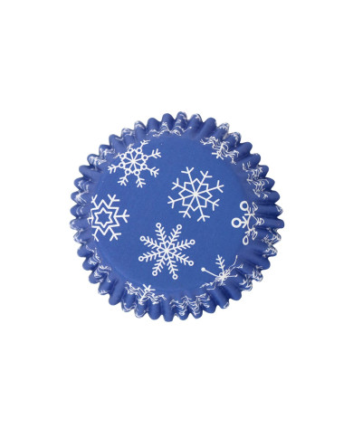 BC827 - CAPSULAS CUPCAKE ALUMINIO FLOCOS DE NEVE (30UN)