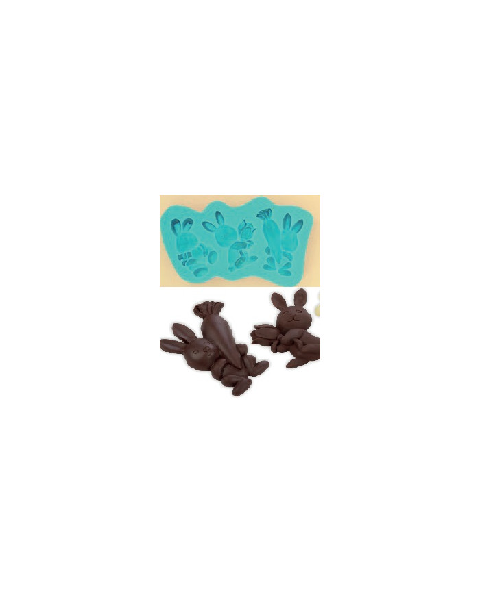 MOLDE SILICONE COELHINHOS - 30337