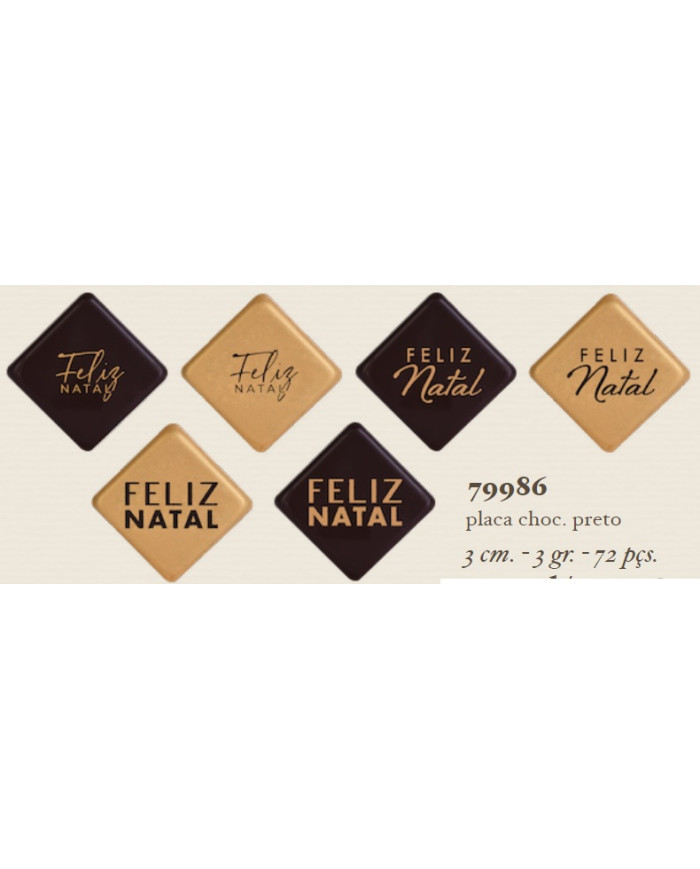 79868 - PLACAS CHOCOLATE BOAS FESTAS 4 MOD. 3 CM