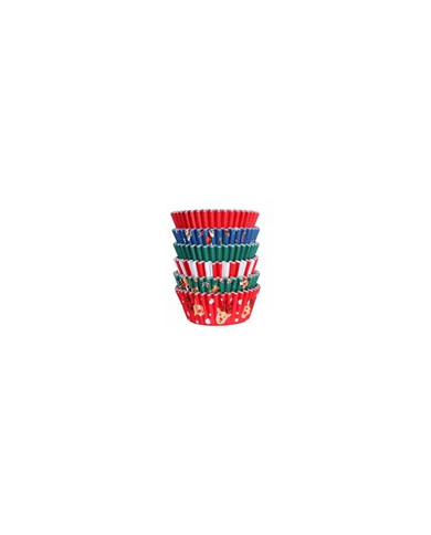 CH24BC062 - CAPSULAS FORRADAS ALUMINIO CUPCAKES NATAL (100 UNID)