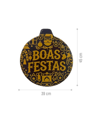 428184 - DECORAÇÃO CHOCO NEGRO BOAS FESTAS (72 UNID)