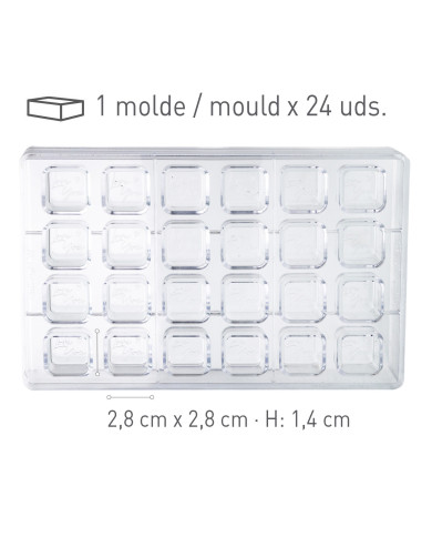 525094 - MOLDE POLICARBONATO LOVE YOU PARA BOMBONS 275 X 176 X 26MM (24 UNID)