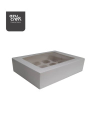 AZ01575 - CX BRANCA P/ 4 CUPCAKE 18 X 18 X 7,50
