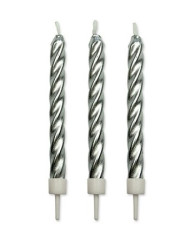 CA020 - VELAS PRATEADAS TORCIDAS 62 MM (10 UN)