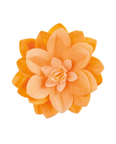 126177 - FLOR OBREIA WATER LILY LARANJA 14 CM