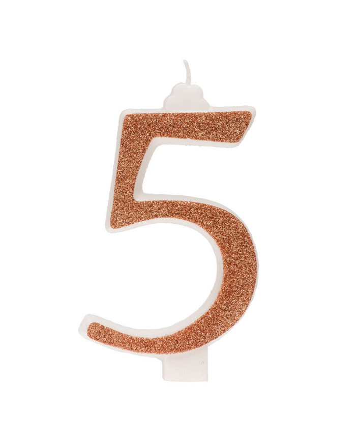 345355 - VELA OURO C/PURPURINA H13CM Nº5