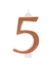 345355 - VELA OURO C/PURPURINA H13CM Nº5