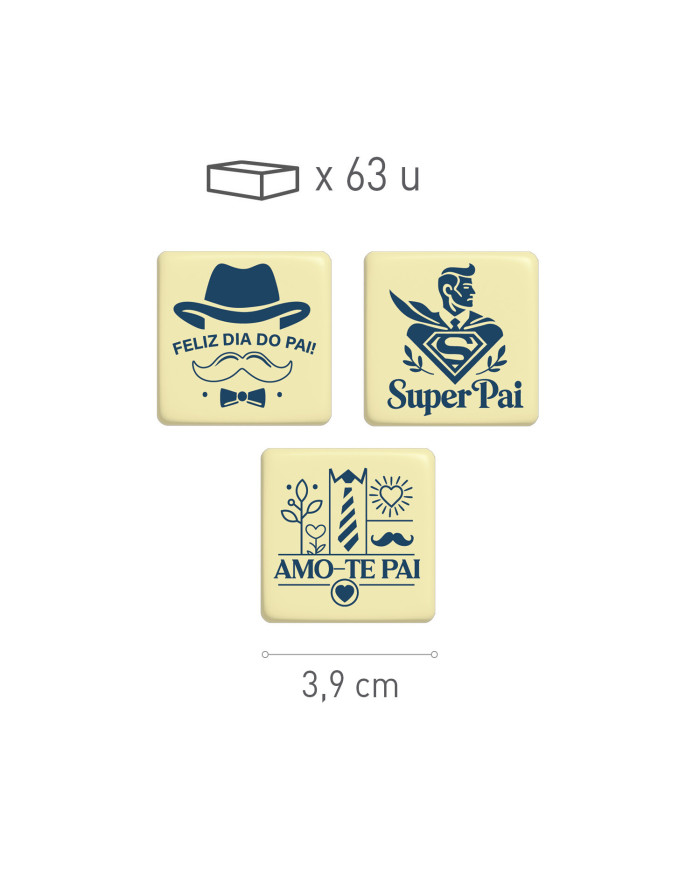 428187 - PLACA CHOCOLATE BRANCO DIA DO PAI (63 UNID)