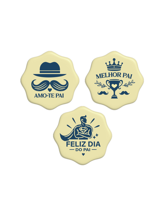428186 - DECORAÇÃO CHOCO BRANCO DIA DO PAI (63 UNID)