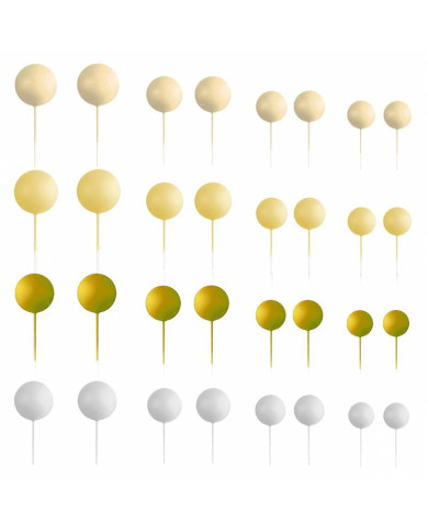 AZ01940 - KIT 32 BOLAS MIX AMARELAS DECORATIVA