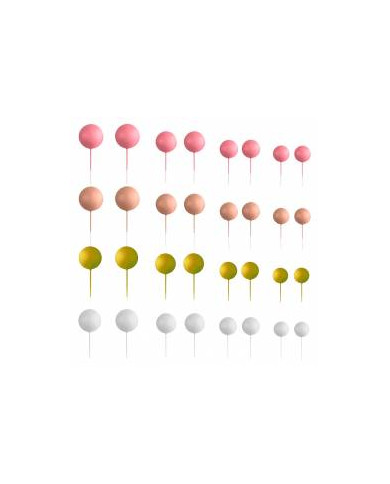 AZ01939- KIT 32 BOLAS MIX ROSA DECORATIVAS