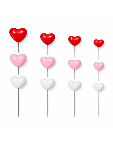 AZ02042 - KIT 30  CORAÇÕES MIX  DECORATIVOS