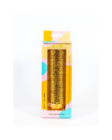 AZ01556 - CÁPSULAS DE FESTA OURO D 5 X 4 CM - 50 UNID