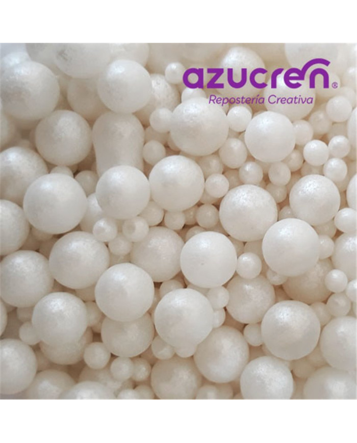 DE64126 -  PÉROLAS DE AÇÚCAR BRANCAS 4 MM +  7 MM (90 GR)