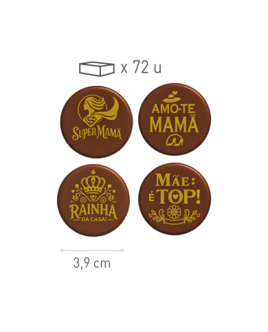 428205 - PLACAS CHOCOLATE NEGRO DIA DA MÃE (72 UNID)