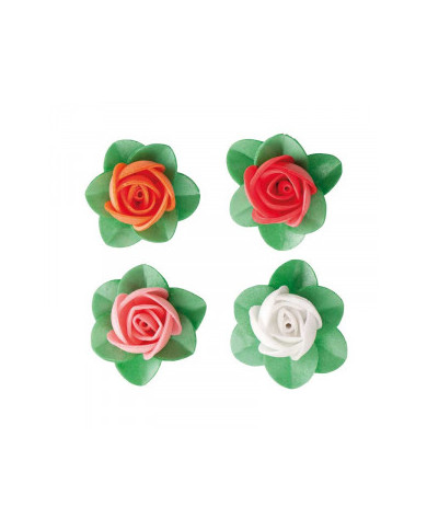 126025 - FLORES OBREIA C/FOLHA 4CM CORES