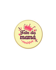 428100 - PLACA DE CHOCOLATE BLANCO FELIZ DIA MAMA Ø 3,9 CM (72UN)