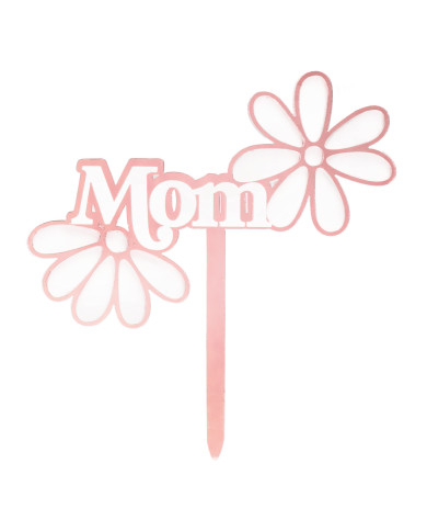 354194 - CAKE TOPPER MOM COM FLORES