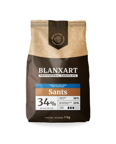 CHOCOLATE PURO LEITE BLANXART SANTS - 1 KG