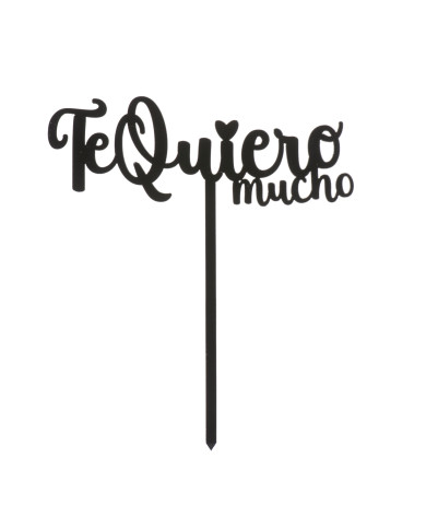 354156- CAKE TOPPER NEGRO TE QUIERO