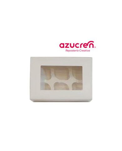 AZ01576 - CX BRANCA P/ 6 CUPCAKE 24 X 16.7 X 7,50