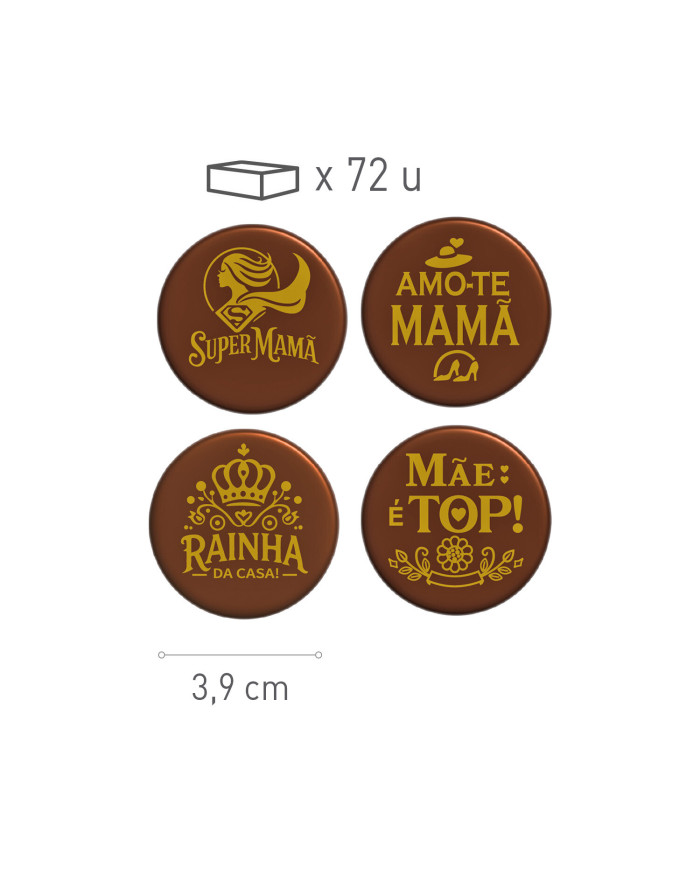428205 - PLACAS CHOCOLATE NEGRO DIA DA MÃE (72 UNID)