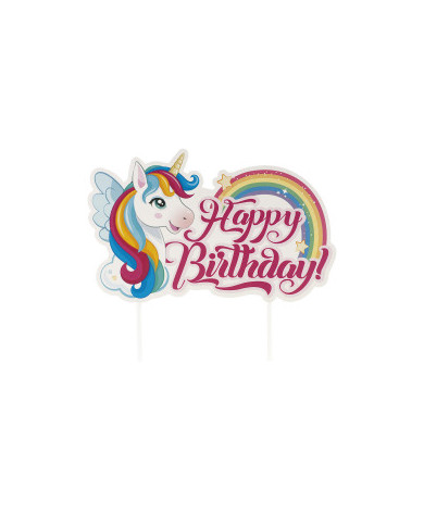 359013 - CAKE TOPPER UNICORNIO 17,5X15CM