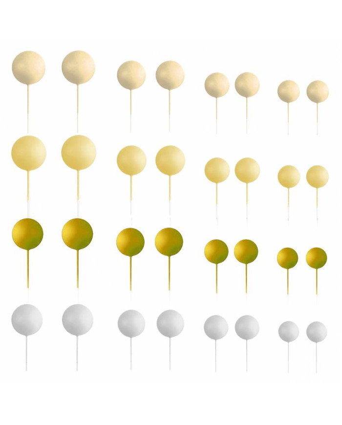 AZ01940 - KIT 32 BOLAS MIX AMARELAS DECORATIVA