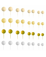 AZ01940 - KIT 32 BOLAS MIX AMARELAS DECORATIVA