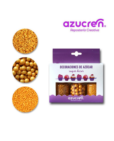 DE89997 - CONJ 3 : FIDEO / PEROLAS 7MM / MINI PEROLAS OURO AÇÚCAR