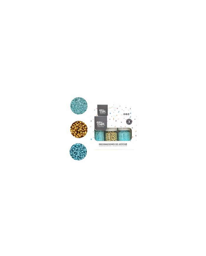 DE90100 - FIDEO TURQUESA, PÉROLAS TURQUESA, PEROLA DOURADAS METALIZADAS (90 GR)