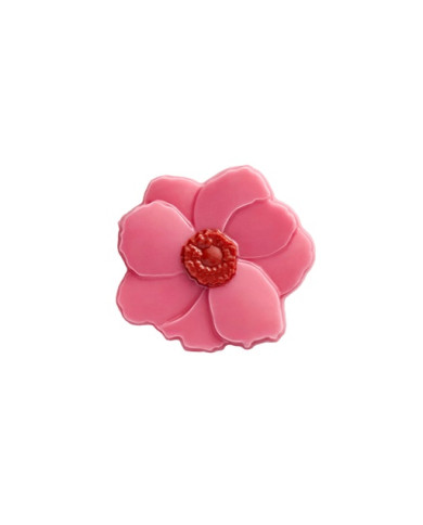 AR33405 - MAGNOLIA ROSA EM CHOCOLATE BRANCO 34X30MM (210 UNID)