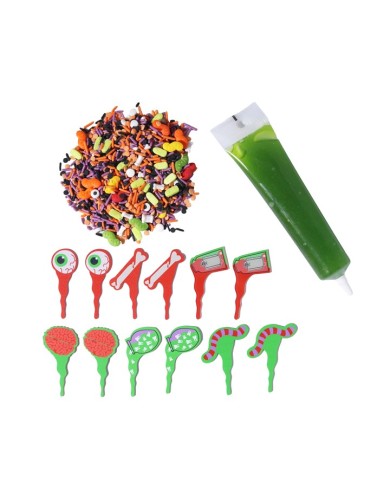 HW24CDK001 - KIT DECORAÇÃO BOLO HALLOWEEN