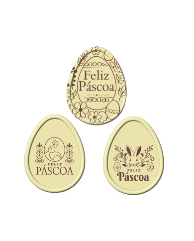 428198 - PLACAS CHOC BRANCO FELIZ PÁSCOA 4,5CM C/54