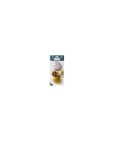 CH24CUT004- CAPSULAS E TOPPERS P/ CUPCAKES ESTRELAS DOURADAS (24 UNID)