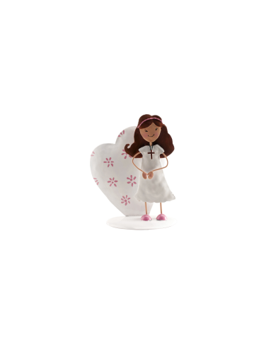 MENINA COMUNHÃO CORAÇÃO EM METAL 16CM - 315054